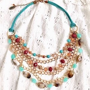 🦋NWOT Jules b Turquoise Beaded Statement Necklace🦋